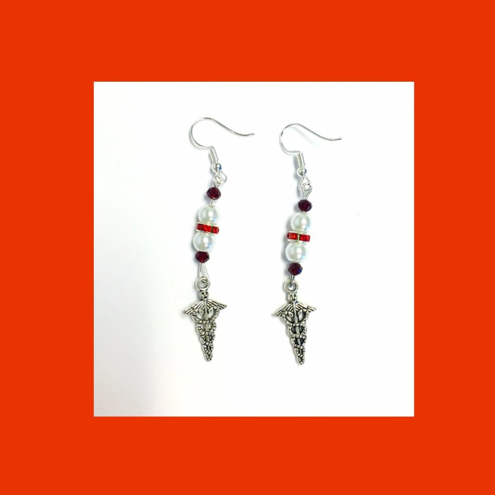 Medical Alert Handmade Earrings
